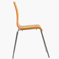 Ava Gel Orange Acrylic Dining Chair With Chrome Legs -Furniture Specialty Store ava orange 1 2