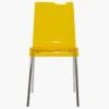 Ava Gel Orange Acrylic Dining Chair With Chrome Legs -Furniture Specialty Store ava orange 3