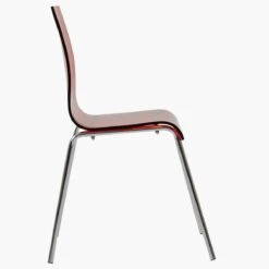 Ava Gel Red Acrylic Dining Chair With Chrome Legs -Furniture Specialty Store ava red 3 5