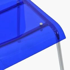 Ava Gel Dark Blue Acrylic Dining Chair With Chrome Legs -Furniture Specialty Store ava sapphire 5