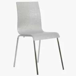 Ava Gel Silver Acrylic Dining Chair With Chrome Legs -Furniture Specialty Store ava silver 3 1