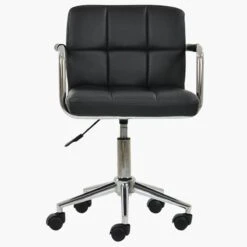 Bahama Black Leather Small Swivel Desk Chair -Furniture Specialty Store bahama black 3 1