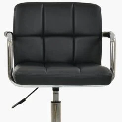 Bahama Black Leather Small Swivel Desk Chair -Furniture Specialty Store bahama black 4