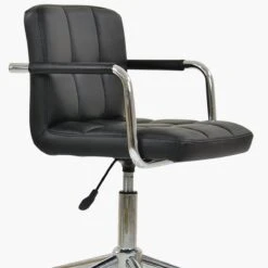 Bahama Black Leather Small Swivel Desk Chair -Furniture Specialty Store bahama black 5 2