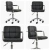 Bahama Black Leather Small Swivel Desk Chair -Furniture Specialty Store bahama black white 1 1