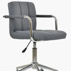 Bahama Dark Grey Fabric Small Home Swivel Office Chair -Furniture Specialty Store bahama charcoal 4 1 1