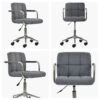 Bahama Dark Grey Fabric Small Home Swivel Office Chair -Furniture Specialty Store bahama charcoal white 1 1