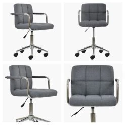 Bahama Dark Grey Fabric Small Home Swivel Office Chair