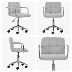 Bahama Grey Fabric Small Home Swivel Office Chair