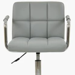 Bahama Grey Faux Leather Small Home Swivel Office Chair -Furniture Specialty Store bahama grey pu 4