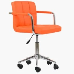 Bahama Orange Faux Leather Small Home Swivel Office Chair -Furniture Specialty Store bahama orange 2