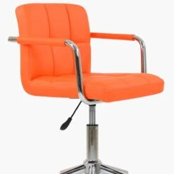 Bahama Orange Faux Leather Small Home Swivel Office Chair -Furniture Specialty Store bahama orange 4