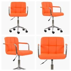 Bahama Orange Faux Leather Small Home Swivel Office Chair