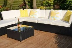 Barcelona 6 Seater Garden Rattan Corner Sofa Set With Table Brown -Furniture Specialty Store barcelona rattan set 1 4