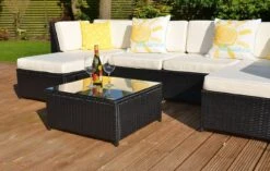 Barcelona 6 Seater Garden Rattan Corner Sofa Set With Table Brown -Furniture Specialty Store barcelona rattan set 3 4