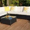 Barcelona 6 Seater Garden Rattan Corner Sofa Set With Table Grey -Furniture Specialty Store barcelona rattan set 5 6