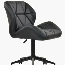 Barnes Black Faux Leather Small Swivel Desk Chair -Furniture Specialty Store barnes black 4
