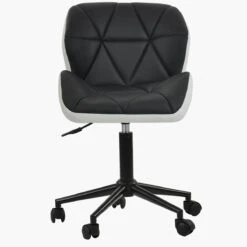 Barnes Black / White Leather Small Swivel Desk Chair -Furniture Specialty Store barnes black and white 2