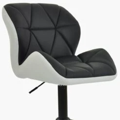 Barnes Black / White Leather Small Swivel Desk Chair -Furniture Specialty Store barnes black and white 4