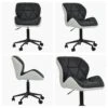 Barnes Black / White Leather Small Swivel Desk Chair -Furniture Specialty Store barnes black and white 5