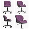 Barnes Purple Faux Leather Small Swivel Desk Chair -Furniture Specialty Store barnes purple black 5