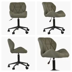 Barnes Taupe Leather Small Home Swivel Office Chair -Furniture Specialty Store barnes taupe 5