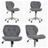 Bay Grey Fabric Small Home Swivel Office Chair -Furniture Specialty Store bay charcoal white
