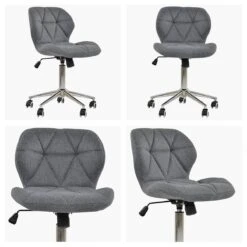 Bay Grey Fabric Small Home Swivel Office Chair