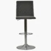 Bellucci Vintage Black Faux Leather Brushed Steel Swivel Bar Stool -Furniture Specialty Store bellucci vintage black