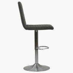 Bellucci Vintage Black Faux Leather Brushed Steel Swivel Bar Stool -Furniture Specialty Store bellucci vintage black 3