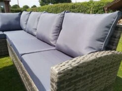 Benin 9 Seater Garden Rattan Corner Sofa Dining Set With Table Grey -Furniture Specialty Store benin rattan set 13