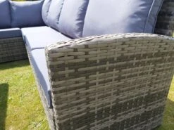 Benin 9 Seater Garden Rattan Corner Sofa Dining Set With Table Grey -Furniture Specialty Store benin rattan set 9