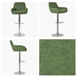 Blair Antique Green Chrome Base Breakfast Stool