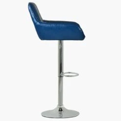 Blair Vintage Blue Chrome Base Breakfast Stool -Furniture Specialty Store blair vintage blue 2