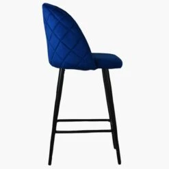 Brooklands Blue Velvet Black Leg Bar Stool -Furniture Specialty Store brooklands blue velvet black 2