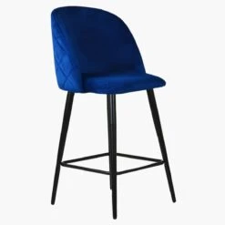 Brooklands Blue Velvet Black Leg Bar Stool -Furniture Specialty Store brooklands blue velvet black 4