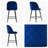 Brooklands Blue Velvet Black Leg Bar Stool 1 Brooklands Blue Velvet Black Leg Bar Stool -Furniture Specialty Store brooklands blue velvet black 5