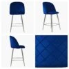 Brooklands Blue Velvet Chrome Leg Kitchen Stool -Furniture Specialty Store brooklands blue velvet chrome 5