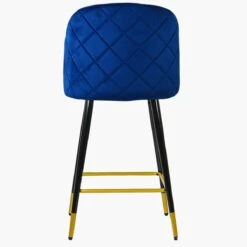 Brooklands Blue Velvet Black Gold Leg Bar Stool -Furniture Specialty Store brooklands blue velvet gold tip 3