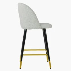 Brooklands Cream Boucle Black Gold Leg Bar Stool -Furniture Specialty Store brooklands cream boucle gold tip 2