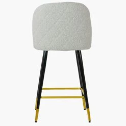 Brooklands Cream Boucle Black Gold Leg Bar Stool -Furniture Specialty Store brooklands cream boucle gold tip 3