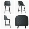 Brooklands Dark Grey Faux Leather Black Leg Bar Stool -Furniture Specialty Store brooklands dark grey black leg 5