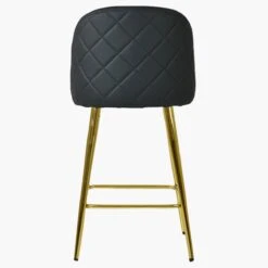 Brooklands Dark Grey Faux Leather Gold Leg Bar Stool -Furniture Specialty Store brooklands dark grey gold leg 1