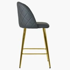 Brooklands Dark Grey Faux Leather Gold Leg Bar Stool -Furniture Specialty Store brooklands dark grey gold leg 2