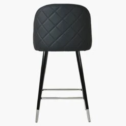 Brooklands Dark Grey Faux Leather Black Silver Leg Bar Stool -Furniture Specialty Store brooklands dark grey silver tip 1