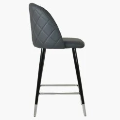 Brooklands Dark Grey Faux Leather Black Silver Leg Bar Stool -Furniture Specialty Store brooklands dark grey silver tip 2