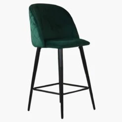 Brooklands Green Velvet Black Leg Breakfast Stool -Furniture Specialty Store brooklands green velvet black 4