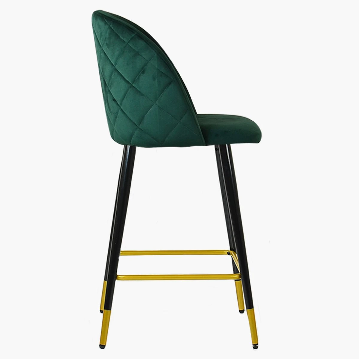 Brooklands Green Velvet Black Gold Leg Kitchen Stool 6 Brooklands Green Velvet Black Gold Leg Kitchen Stool - Image 4