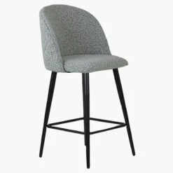 Brooklands Grey Boucle Black Leg Bar Stool -Furniture Specialty Store brooklands grey boucle black leg 1