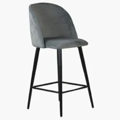 Brooklands Grey Velvet Black Leg Breakfast Stool 9 Brooklands Grey Velvet Black Leg Breakfast Stool -Furniture Specialty Store brooklands grey velvet black 1